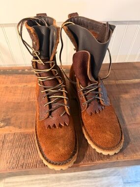 JK Boots – Custom Builder/Climber Work Boots – Vibram Sole, Size 7.5 E